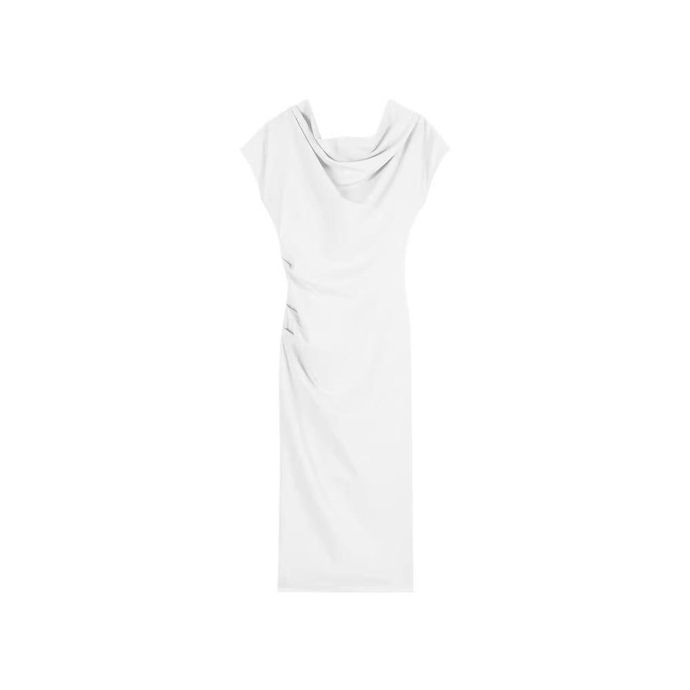 2026 New Spring Korean Wear Slanted Shoulder Swing Collar Dress, Children's Spring and Summer Temperament Slim-fitting Hip-wrapped Dress
