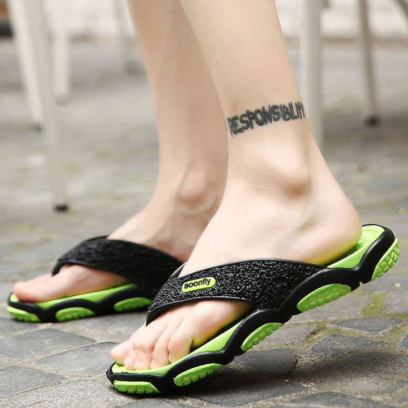

Step on shit slippers men s summer flip-flops sandals men s non-slip deodorant printing trend rubber thick-soled wear-resistant beach shoes men 36