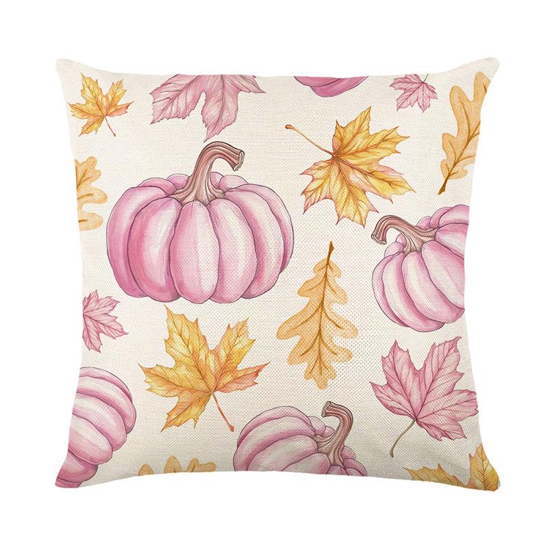 

Наволочка с розовой тыквой, осенняя льняная наволочка для диванной обивки, наволочка для домашней подушки 45*45cm JYM452-4