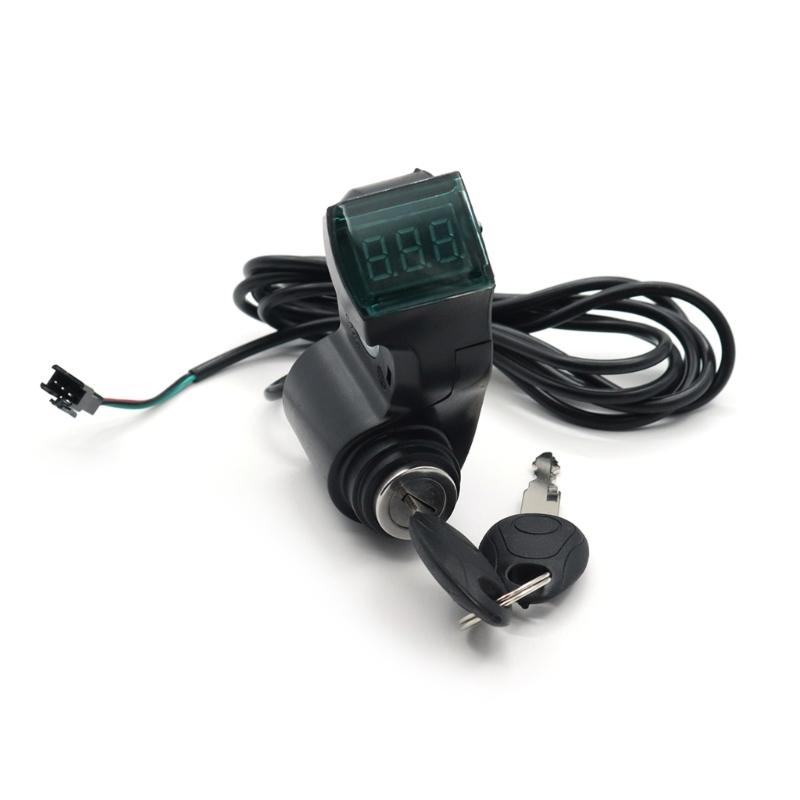 Trava de Guidão para Patinetes Elétricos com Display de Bateria Conveniente Conjunto de Trava de Interruptor de Guidão para Patinetes Elétricos Confiáveis