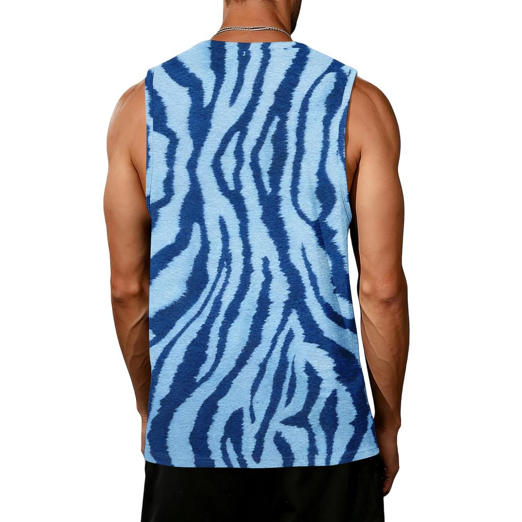 Men's Casual Sleeveless Tank Top Leopard Print Athletic Workout Gym Breathable Muscle Shirt Summer Vest