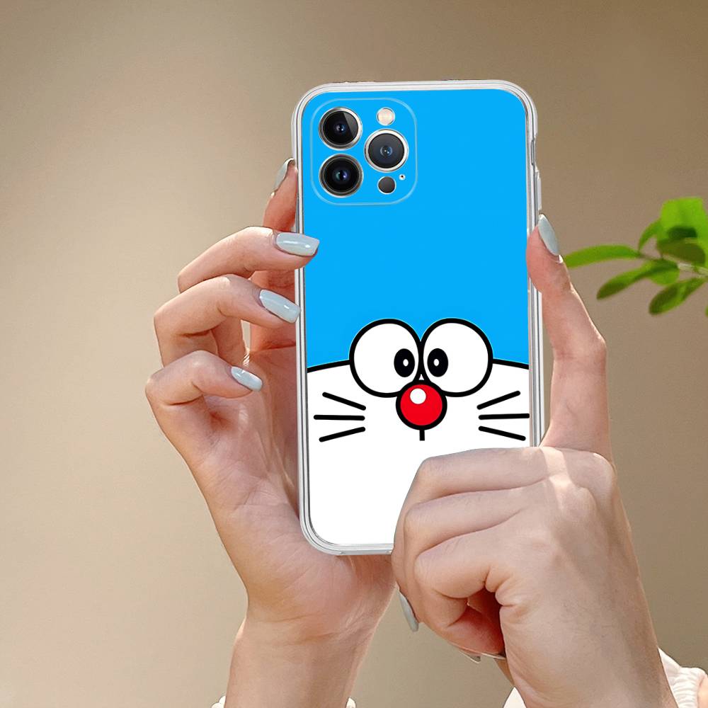 Cute Cartoon D-Doraemons TPU Silicone Case For IPhone 11 12 13 14 15 16 17 Pro Max Shockproof Clear Back Cover