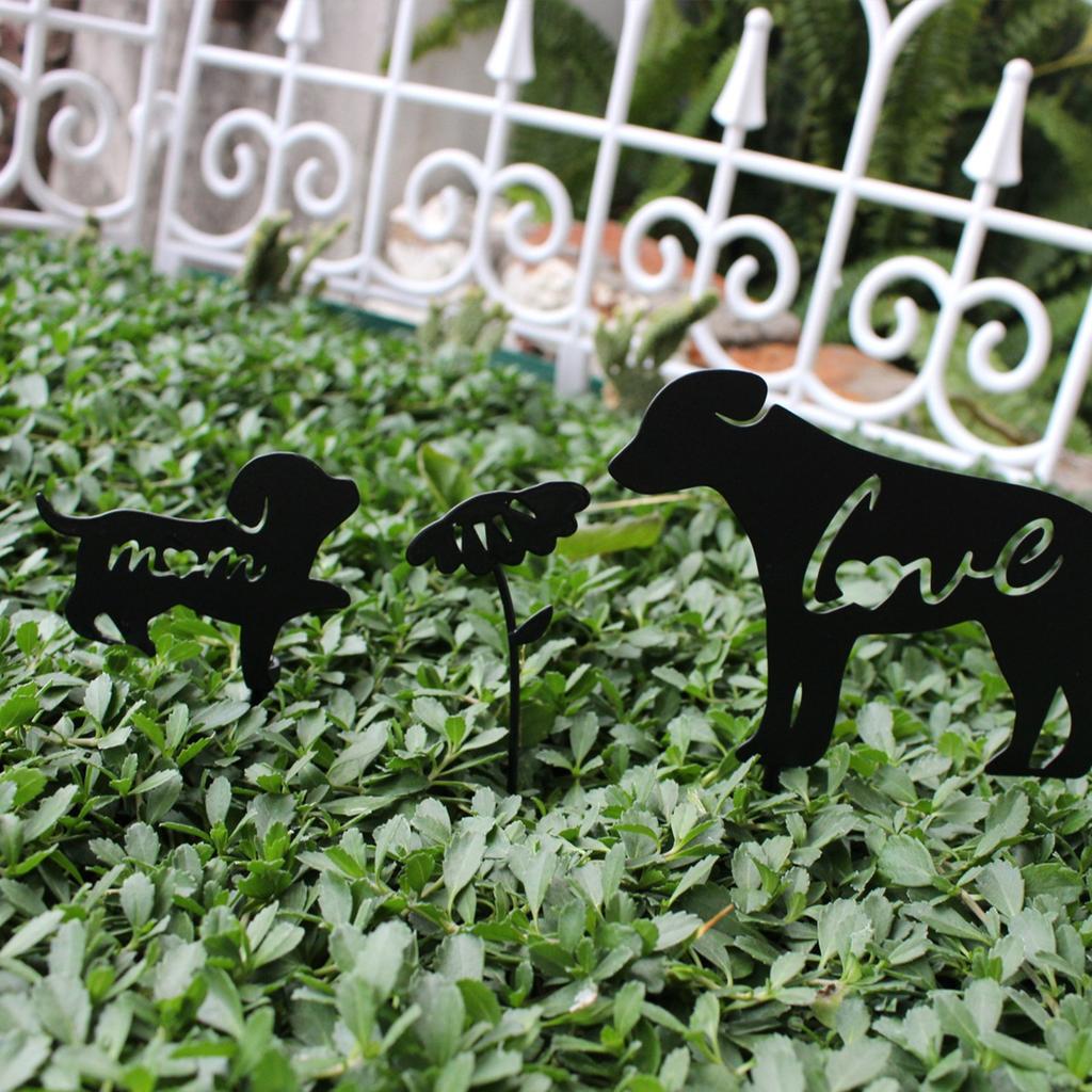 Dog Silhouette Outdoor Garden Metal Decoration Personality Creative Desktop Decorations