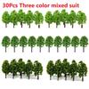 30pcs Model Trees Train Railroad 3.5cm Mixed Set Miniature Landscape Park Scenery Decoration Building Landscape Toys For Kids