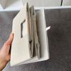 Sturdy Fabric Storage Bin With Reinforced Bottom Wooden Handles for Bedroom Office