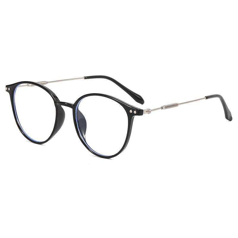

Tr Anti-Blue Light Plain Large Frame Round Glasses Frame Flat Glasses Myopia Glasses Frame