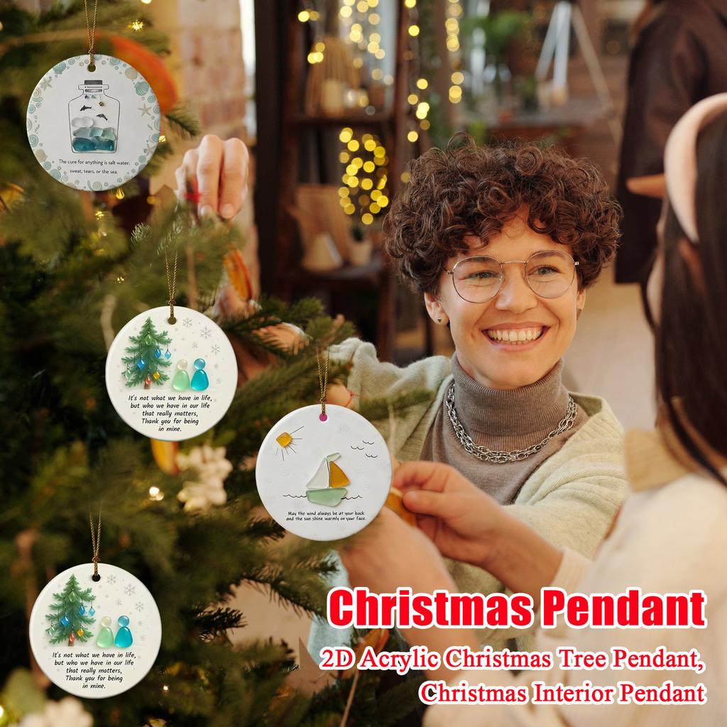 2D Acrylic Christmas Tree Pendant, Christmas Interior Pendant