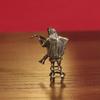 Bar Retrò Figura Bambola Chitarrista Donna Statua Ottone Vintage Modello Mini Figura Artigianale Ornamento da Scrivania Ufficio Decorazione Casa