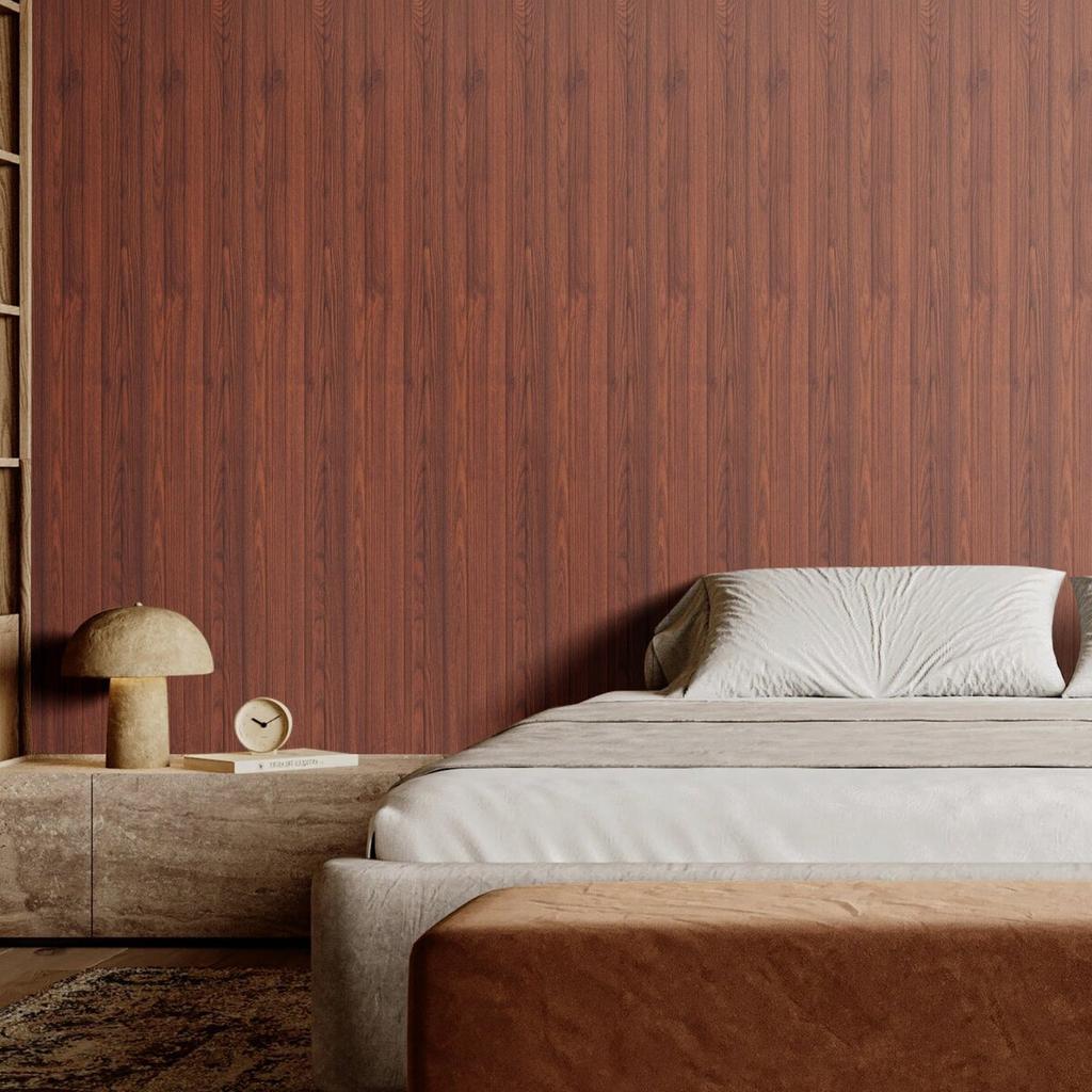 Wood Slat Acoustic Panels 8 PCS 96 X 6 Inch for Modern Wall Black Walnut