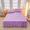 Ruffled Bed Skirt King Size Bed Skirt with Platform Queen Size Wrinkle-Free Fade Resistant Bed Skirt for Bedroom Hotel Women Men