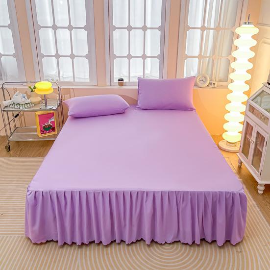 Ruffled Bed Skirt King Size Bed Skirt with Platform Queen Size Wrinkle-Free Fade Resistant Bed Skirt for Bedroom Hotel Women Men