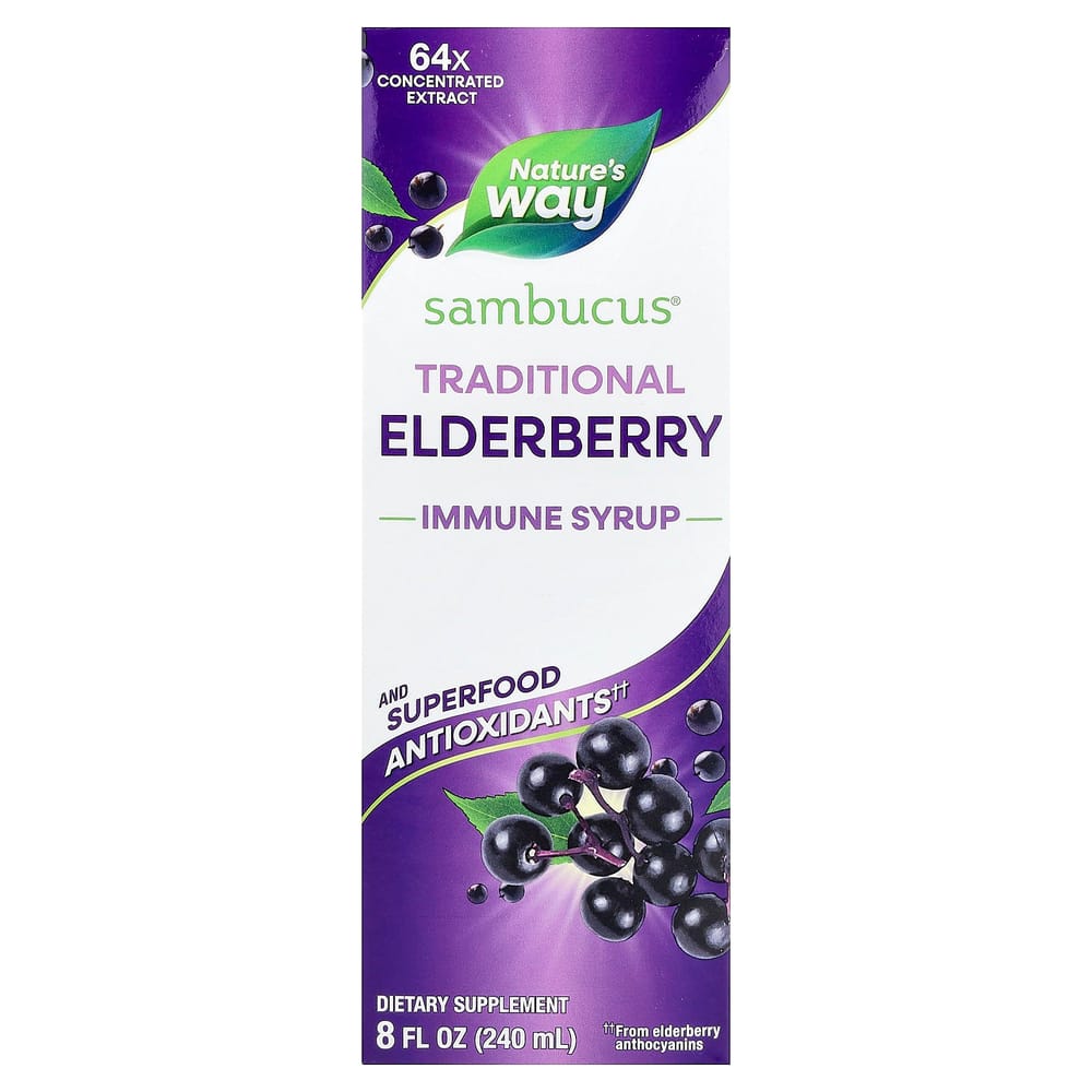 

Nature s Way Sambucus Standardized Elderberry Original Syrup 240ml (8 fl oz) 240ml - 1 ea