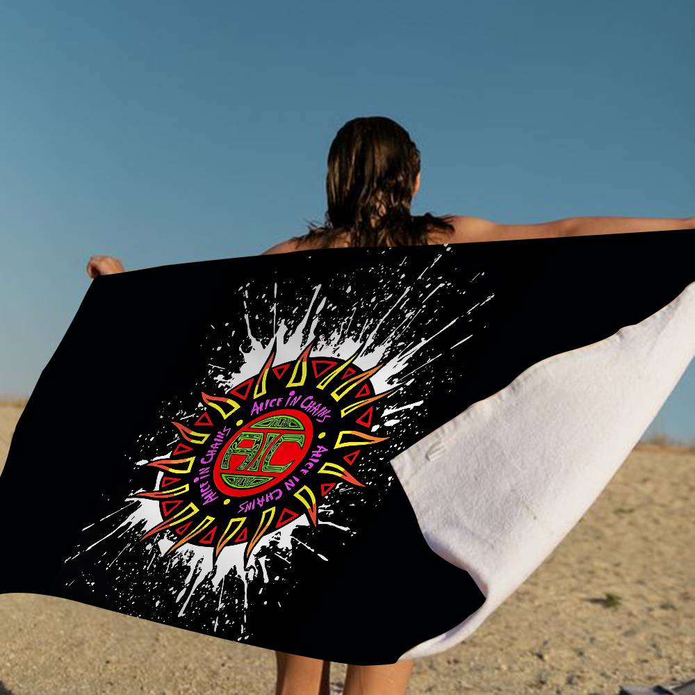 Classic Band A-Alice I-In C-Chains Microfiber Printed Beach Towel Mountain Climbing Yoga Beach Swimming Absorbent Soft Towel