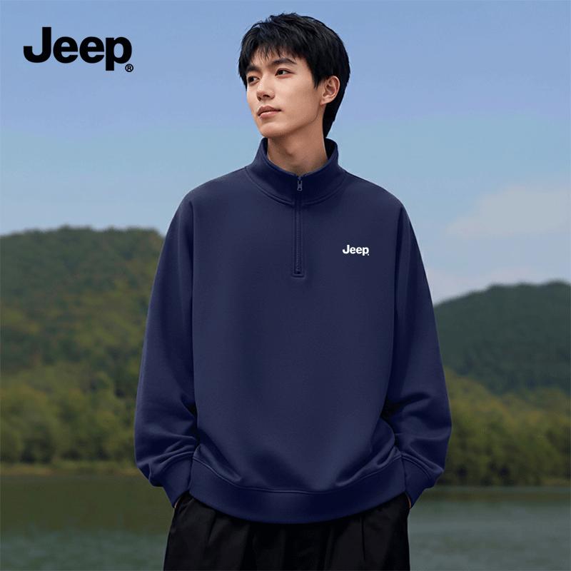 JEEP Men s Heavyweight Stand Collar Pullover Sweatshirt XL