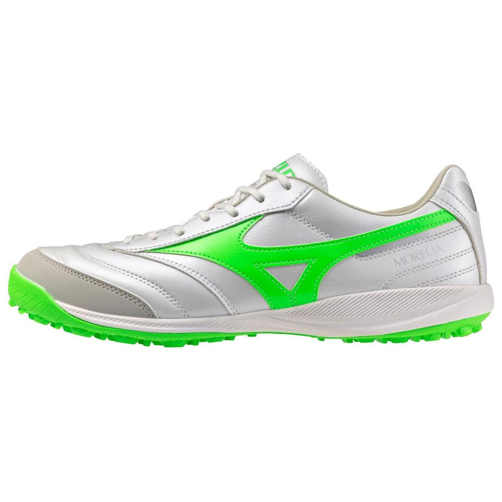 Mizuno Morelia Sala Pro Comfortable TF (Rubber Studs) Non-Slip Durable Soccer Shoes Unisex Soccer Shoes Silver Green Q1GB2513