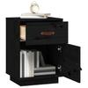 Nightstand Black 40x34x55 cm Solid Pine Wood