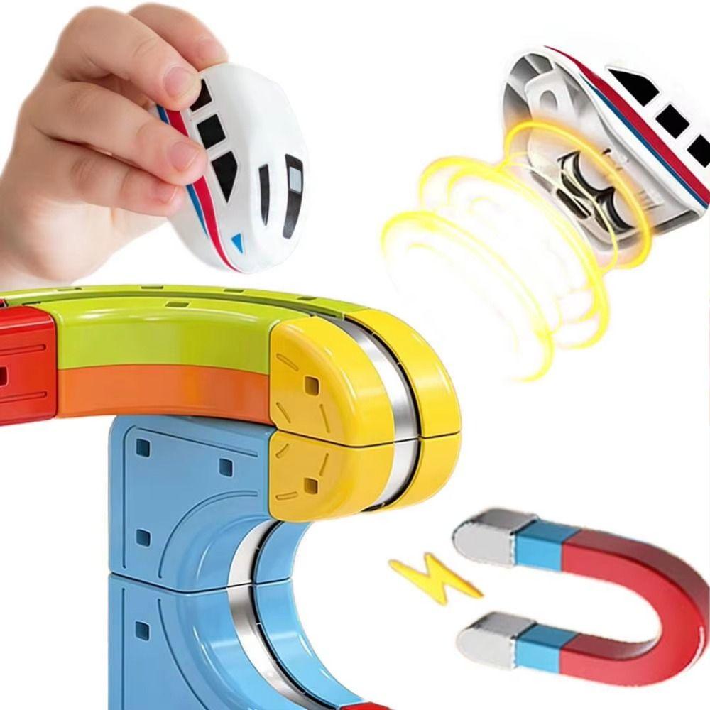 Plastic Magnetic Tracks Train Anti-gravity Intelligent Magnetic Train Diecast Smooth Steady Driving Electric Train