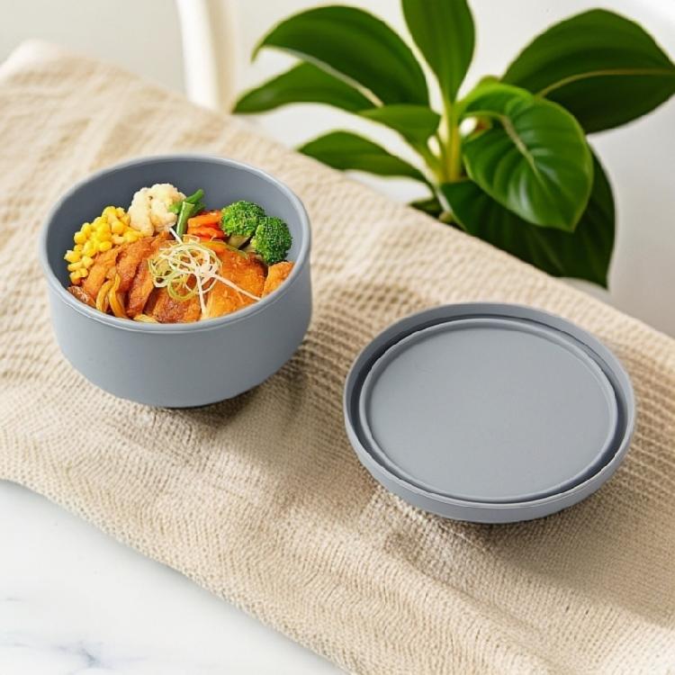 Multifunctional Silicone Meal Container Dishwasher Safe Freezers Friendly Spill Proof Design 300ml/700ml Thin Profile