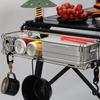 Foldable Basket Table Side Rack Stainless Steel Storage Rack Portable Organizer For Beach Backyard BBQ