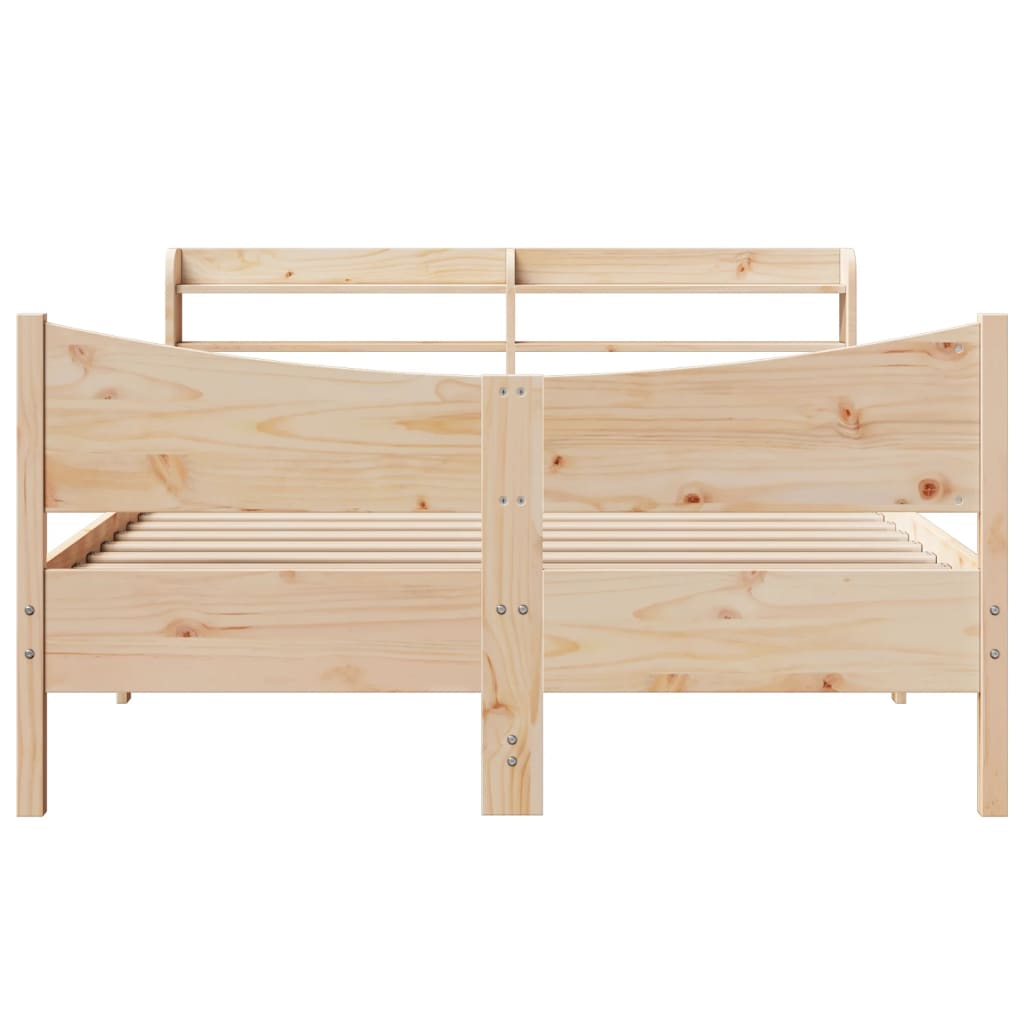 Solid Wood Bed with Headboard 150 X 200 Cm Pine