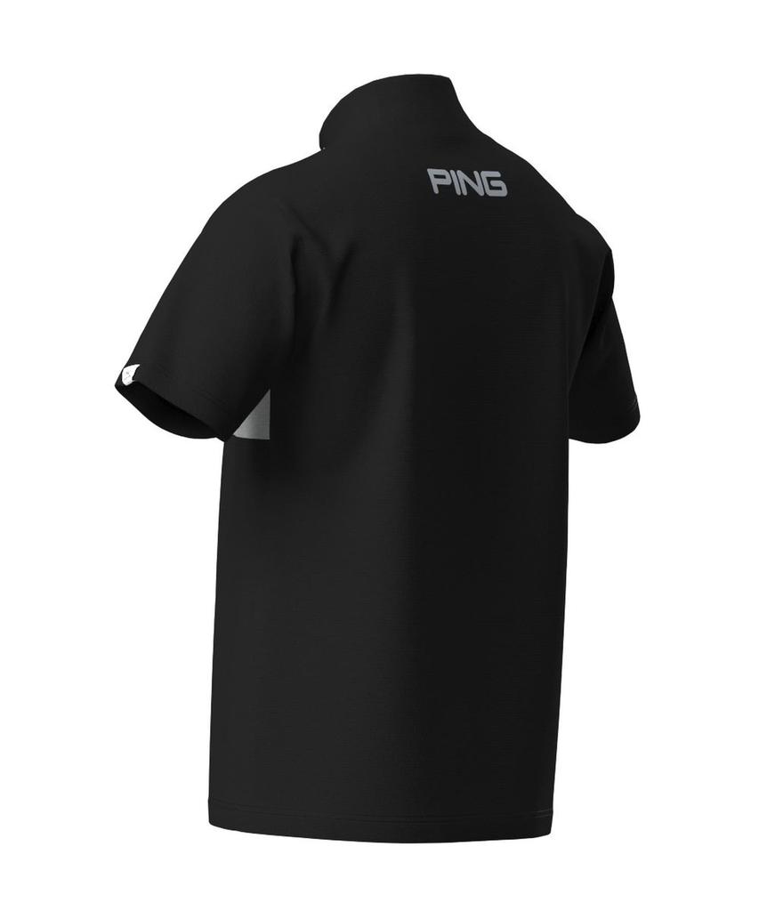 Ping Apparel Men's Short Sleeve High Neck Shirt (Lightweight, Stretch, UV Protection) / Golf Undershirt / 621-4267801 010_Black, Size 3L