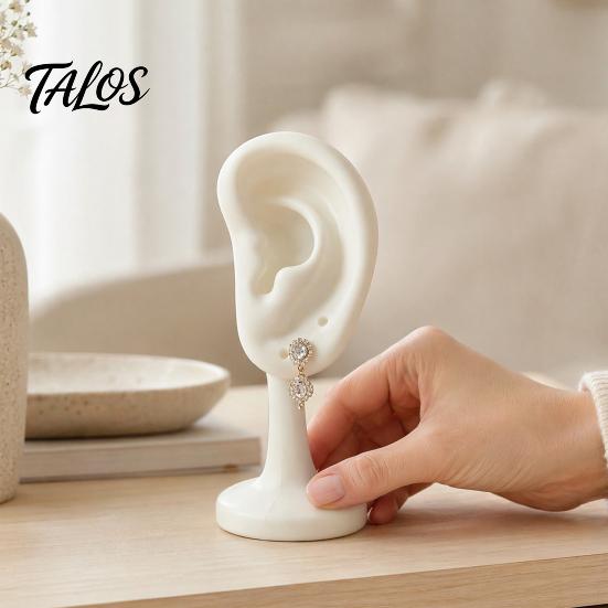 White Earring Stand Human Ear Holder, Shaped Jewelry Stand, Storage Organizer Organizer, Display for Home Dresser Store Counter Use