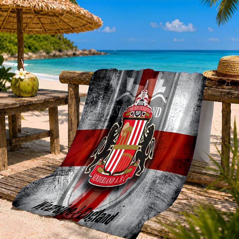 Sunderland Crest Beach Towel Microfiber Beach Towel, Lightweight and Quick-Dry, for Summer Travel, Swimming Pool Fan Birthday Gift