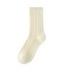 Women's Mid-calf Spring and Autumn Thick Cotton Socks, White Retro Autumn and Winter Loose Long Calf Pile Socks, Women's Long Socks
