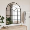 Vidaxl Wall Mirror, Black, 80X100 Cm, Arched Top, Iron