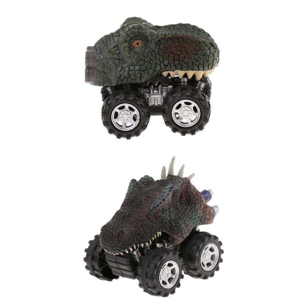 2Pc Kid Children Pull Dinosaur Figure Toy Tyrannosaurus & Backthorn