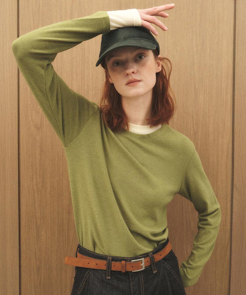 AAU Color Block Layered T-Shirt_Olive