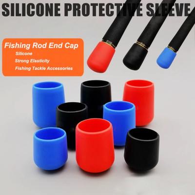 Forte Élasticité Bouchon de Queue de Canne à Pêche Protecteur de Fond de Canne en Silicone Nouveau Bouchon d'Extrémité de Canne à Pêche