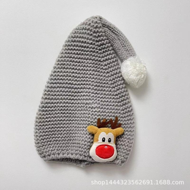 New Cute Cartoon Children's Christmas Knitted Hat Boys and Girls Warm Pullover Hat Wool Hat