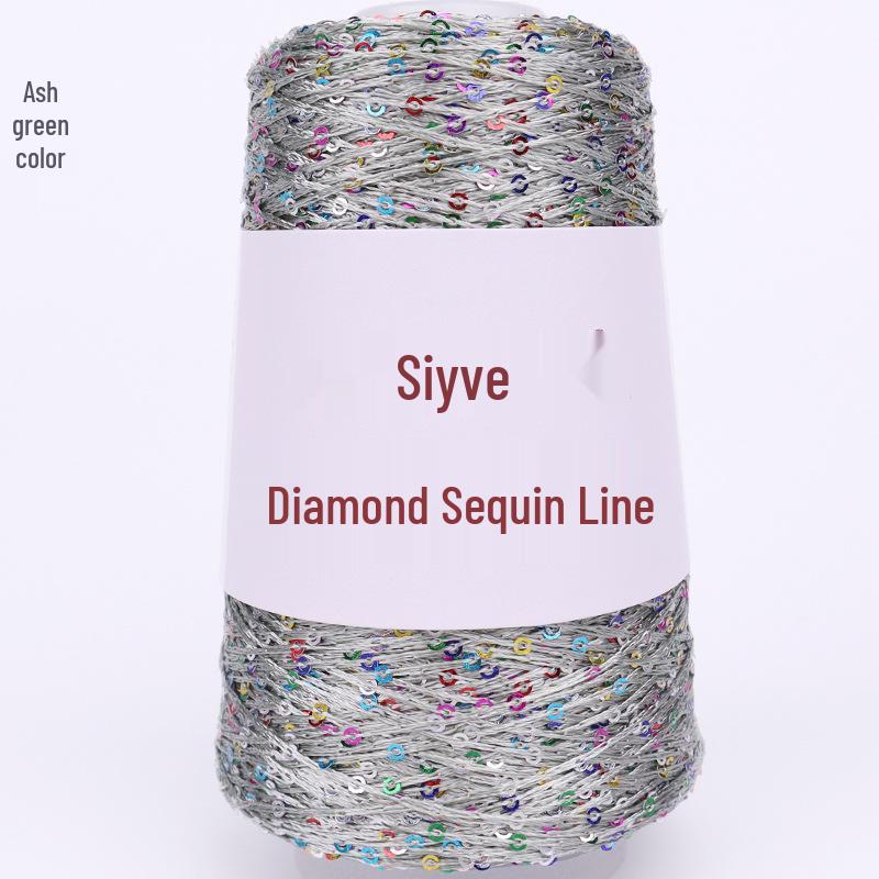 Filato di paillettes Siyue 2mm - Lana tessuta a mano per progetti fai da te (100 grammi)