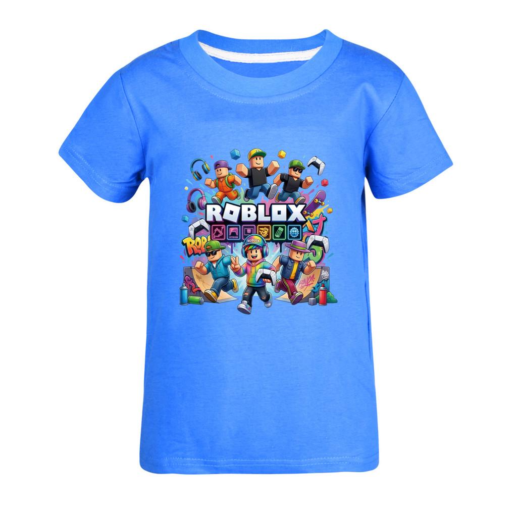 5573 Multi-color Boy Girl Roblox Print Short Sleeves T-Shirt