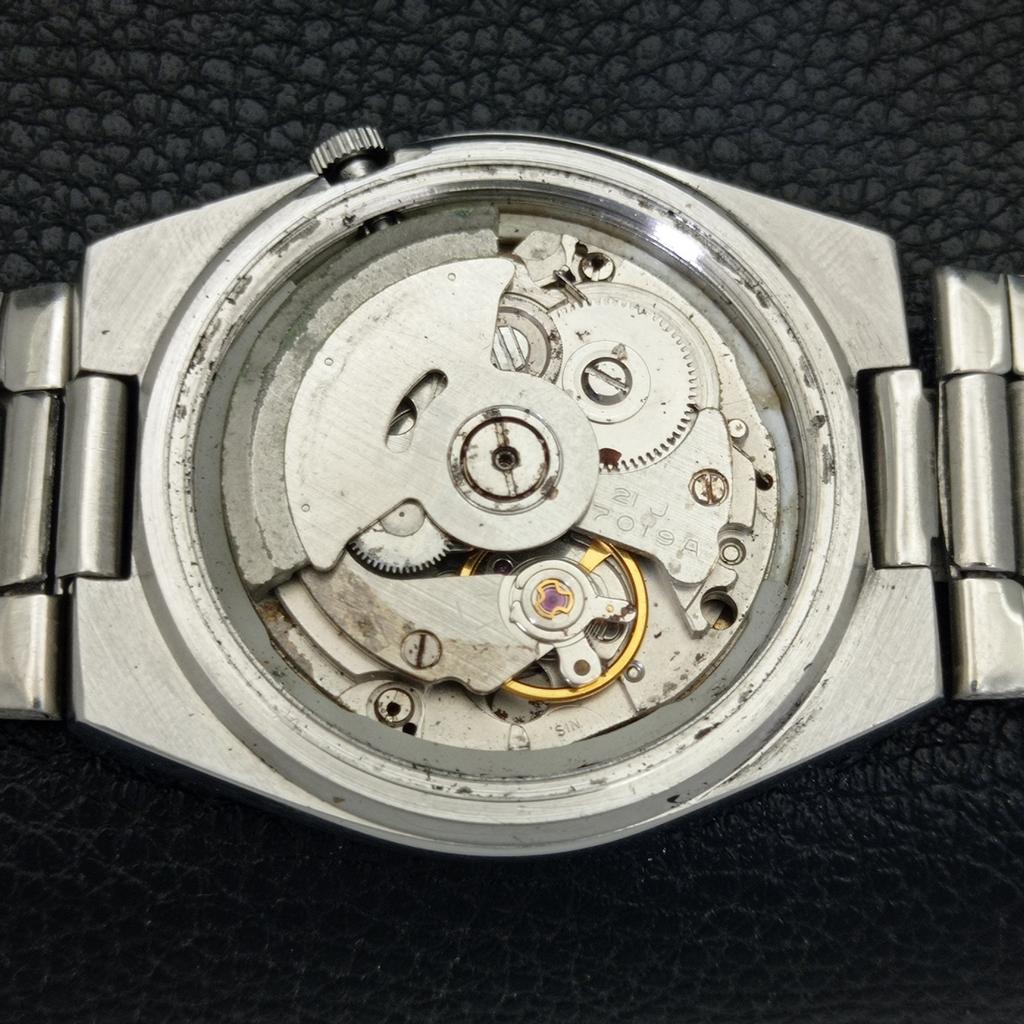 GENUINE VINTAGE SEIKO 5 AUTOMATIC 7019A JAPAN MENS BLACK DIAL WATCH a702120-5 R208-a702120