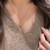 "There Are Fish Every Year" French Brushed Small Koi Copper Coin Necklace Retro New Chinese Exquisite Niche High-End Woman