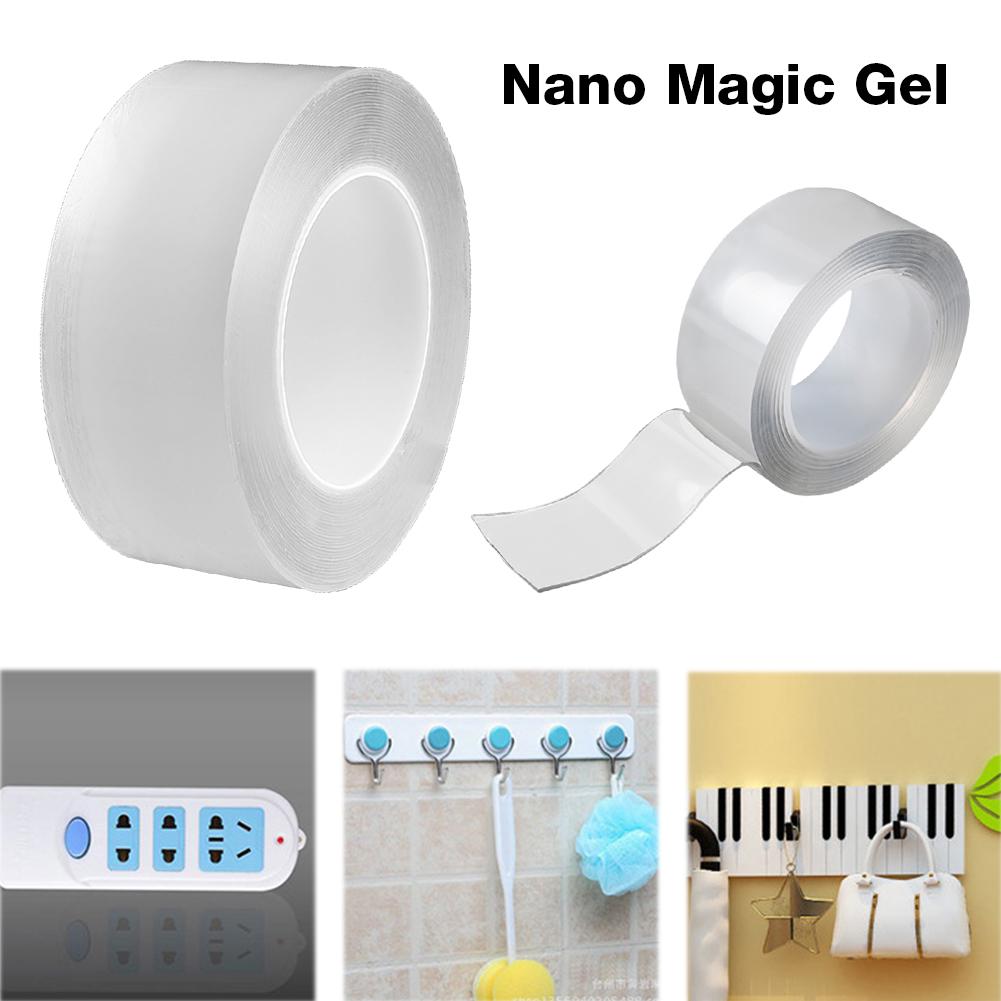 3 Meter Nano Tape Double Sided Tape Waterproof Nano Grip Tape Traceless Double Sided Sticky Strips for Bathroom Kitchen Sink Tap