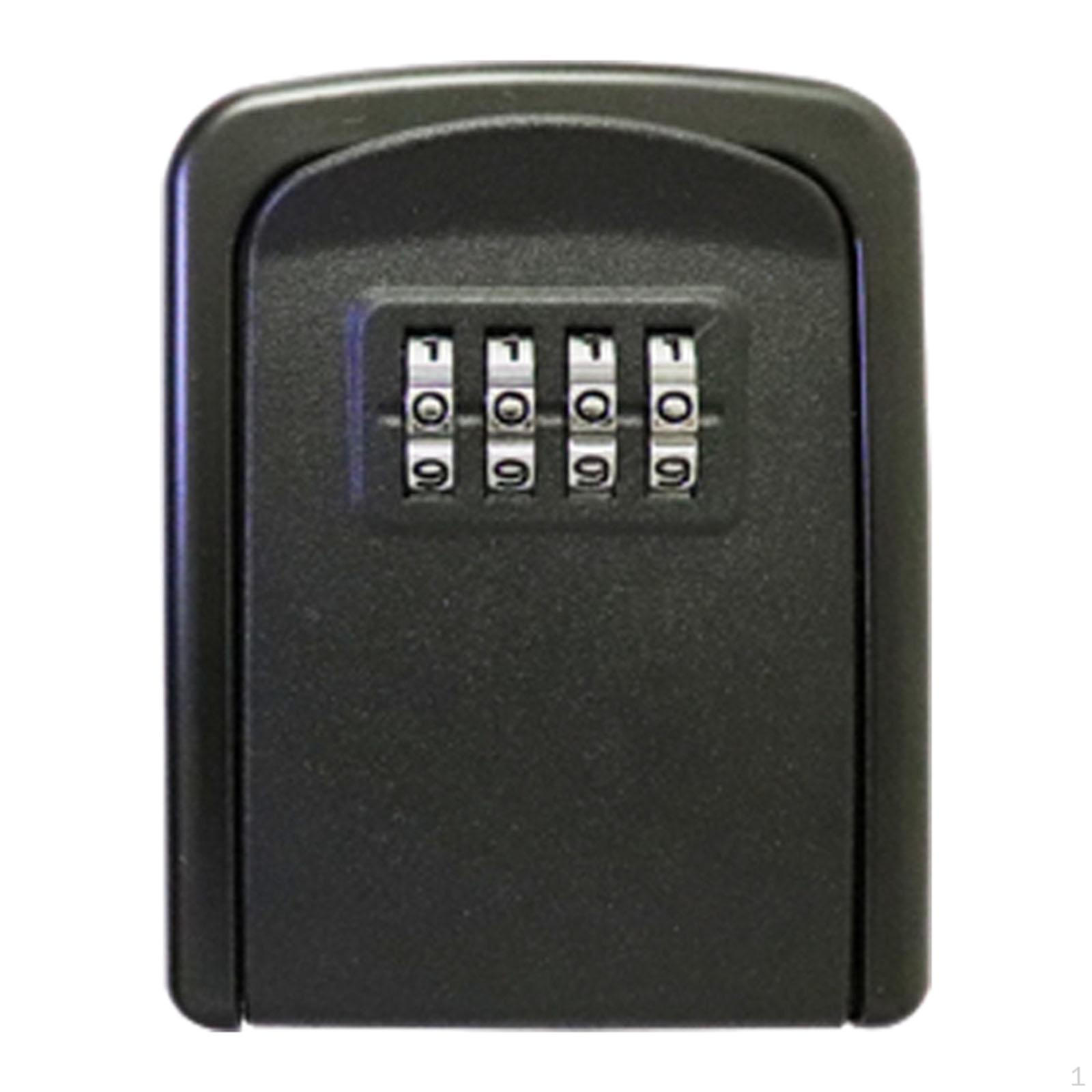 Portable Key Storage Lock Box Password Case for Garden Indoor New black