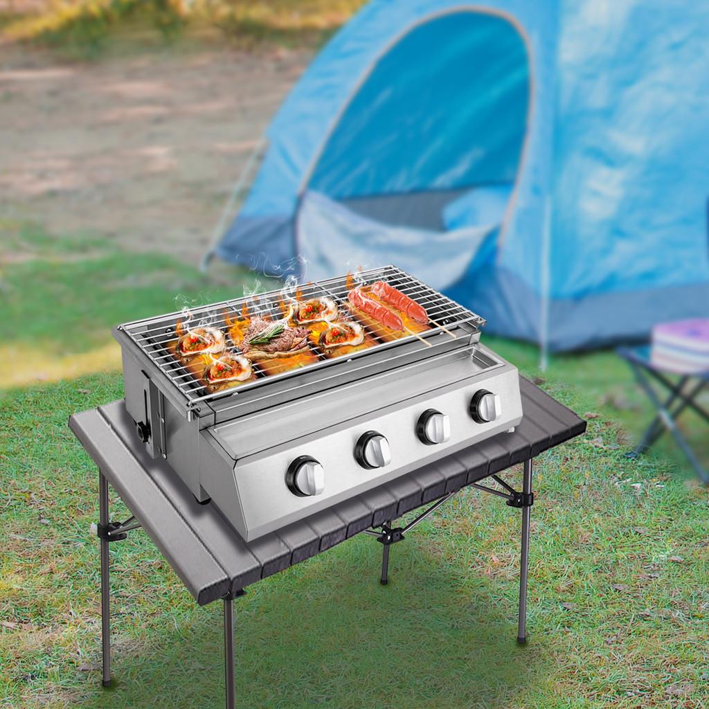 Portable BBQ Propane Gas Stove Grill Stainless Steel Patio Garden Barbecue Grill Small Outdoor Cooking Tools