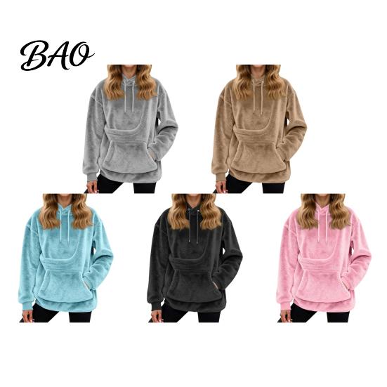 Warm Pullover with Kangaroo Pocket Women Pet Pouch Hoodie, Oversized Fuzzy Hooded Sweatshirt Hoodie Pouch, Dog Cat Carrying Top for Fall Winter