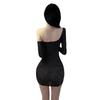Sparkly Off-the-Shoulder Bodycon Mini Dress Lingerie Costume