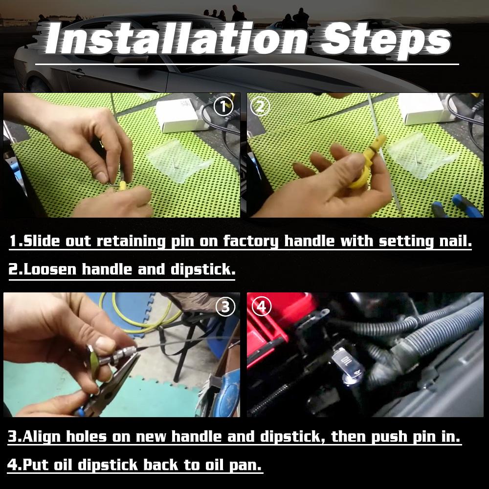 Universal Car Oil Dipstick Pull Handle Engine Oil Pullhandle Aluminum Billet Auto Replacement Modification Decoration MYY