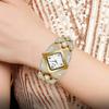 Unique Design Gold Women Bracelet Watches Luxury Elegant Wrist Watches For Ladies Full Diamond Women Quartz Wristwatches