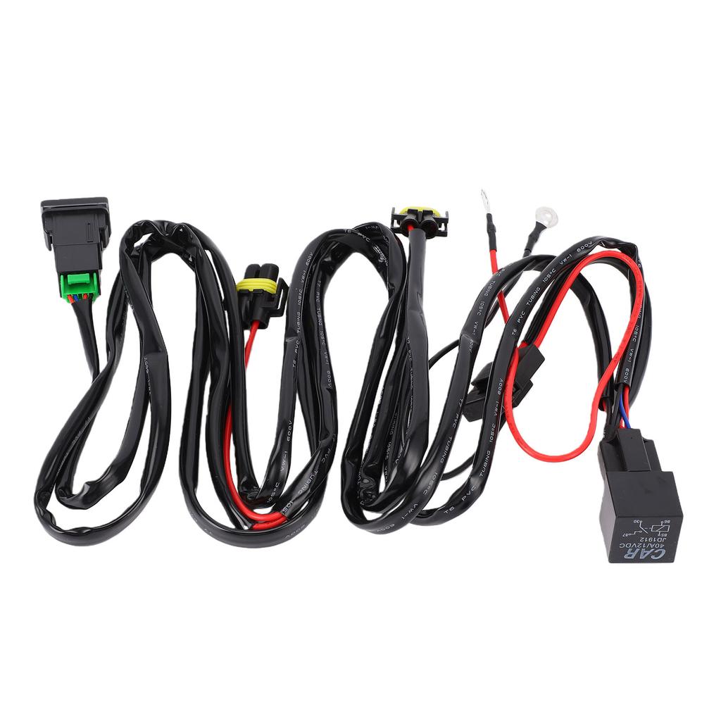 Relay Fog Lamps Socket Wire Connector 40A Heat Proof Waterproofing H11 Fog Light Relay Wiring Harness with Switch