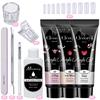15ml Nail Extension Gel 10Pcs Set with Nail Form Brush Acrylic Liquid Crystal Nail Extension Kit Soak Off