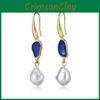 Elegant Pearl Drop Earrings With Geometric Alloy Design Perfect For Fashionistas