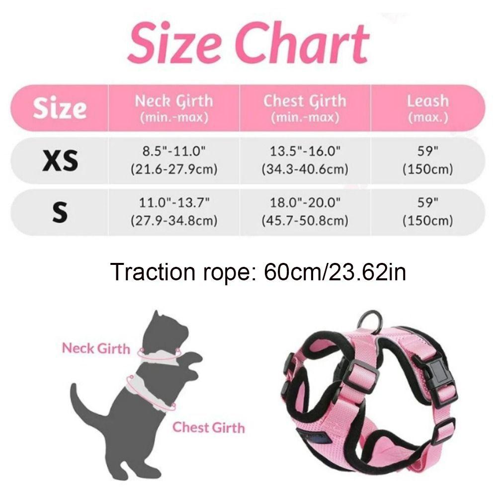 Breathable Cat Harness and Leash Escape Proof Cat Chest Strap Mesh Dog Harness  Training
