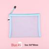 Large Capacity Transparent Nylon Mesh Document Bag - A4 Student and Office Zipper Storage Bag