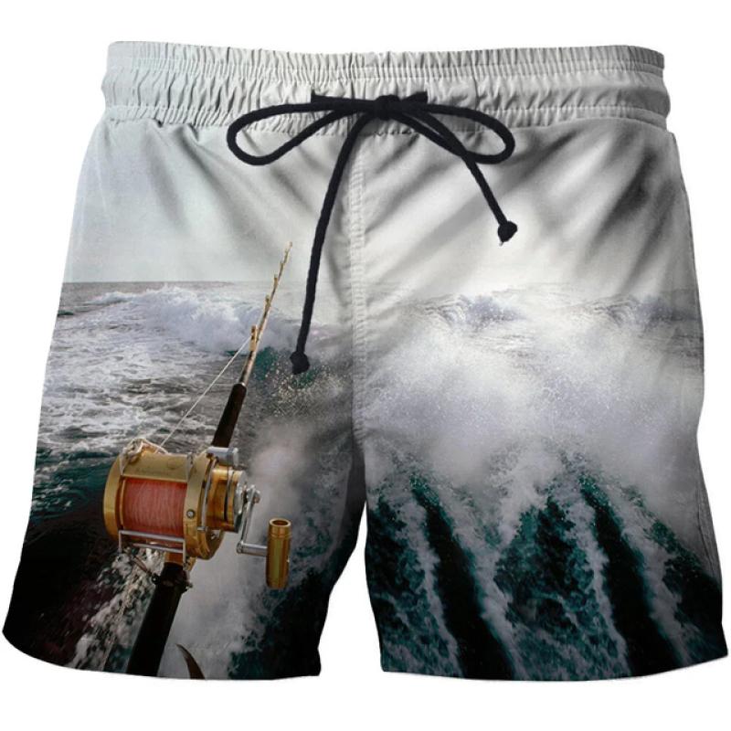 Carp Fish Graphic Beach Shorts Men 3D swimming board shorts beach running shorts Summer Surfing Beach Casual Loose Pants